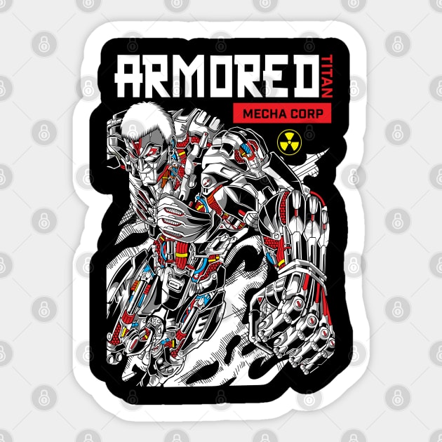 AOT Reiner Armored Titan Epic Design Sticker by Otaku Vibes